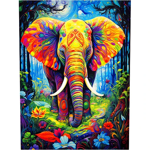 mrpwnle Elephant Diamond Art Painting Kits for Adults, Elephant Diamond Painting Kits for Beginners, 5D Round Full Drill Diamonds Gem Art DIY Crafts Kits, Home Decor Gifts12x16in