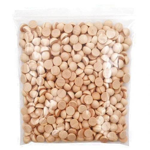 INSPIRELLE 12mm Unfinished Half Round Wooden Beads 500pcs Split Natural Round Wood Balls for Crafts and Christmas Home Party Decorative