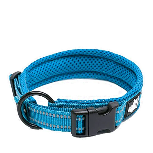 TRUE LOVE Truelove Dog Collar Reflective Premium Duraflex Buckle,High Grade Nylon Webbing No Choke Basic Collars TLC5011(Blue,XL)