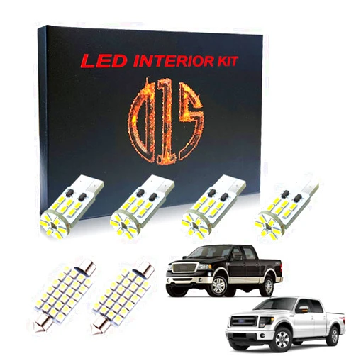 D15 Lighting LED Interior Light Kit Accessories for Ford F150 1997-2014 6000k White Map Dome Cargo License Plate Bulbs (12 Pieces)