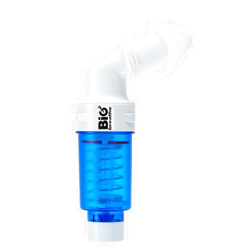 BIG BREATHE Bigbreathe IMT Middle(Blue) | Inspiratory Muscle Trainer for Amateur Players and Singers, Breathing Exercise Device, Compact and Easy to Clean