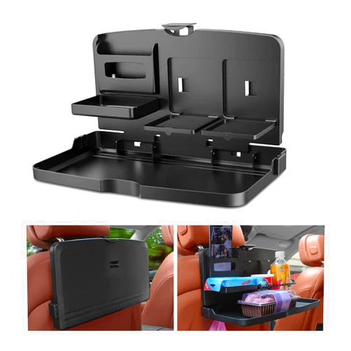 Moly Magnolia Car Tray Table, Multi Functional Portable Foldable Car Backseat Tray Desk, Car Computer Desk for Eating Food Drink and Writing Laptop Work, Fits Most Vehicles