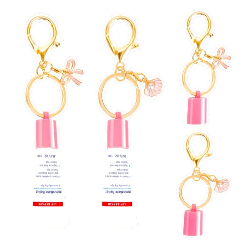 Maoolmht Keychain Holder Compatible with Aquaphor 0.35 oz Lip Repair, 2 Pack Portable Keychain Cap Compatible with Aquaphor Lip Balm (Pink)