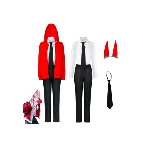 Bokerom Anime Chainsaw Man Power Cosplay Costume Halloween Party Set Uniform Dress Up