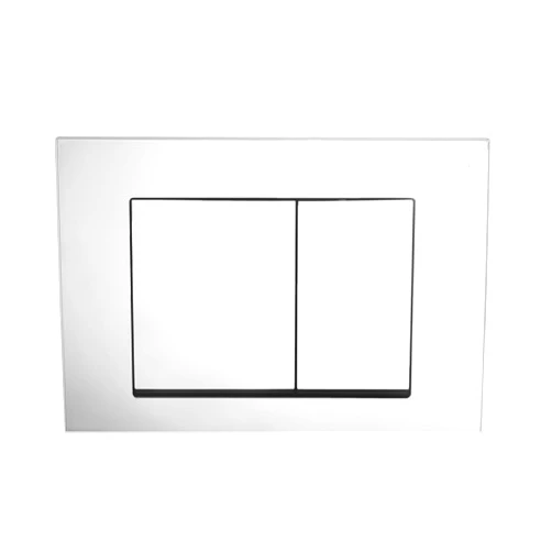 Swiss Madison Well Made Forever Wall Mount Dual Flush Actuator Plate with Square Push Buttons in Chrome
