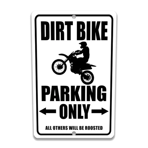 Designs by Linda Nee Dirt Bike Parking Only Sign - Dirt Bike Lover Gift - Supercross, Motocross, Motorcycle Racing