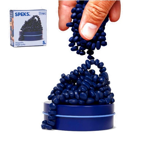 Speks Crags Ferrite Putty, Over 150 Ferrite Stones in a Metal Tin, Seriously Satisfying Fidget Toys for Adults and Desk Toys for Office, Matte Indigo, Small