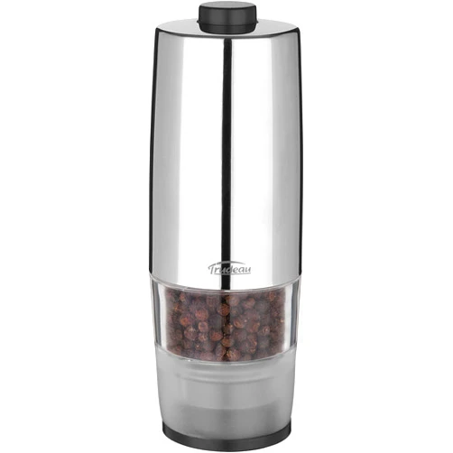 Trudeau One-Hand Battery Operated Pepper Mill, Stainless Steel Finish 7 by 2