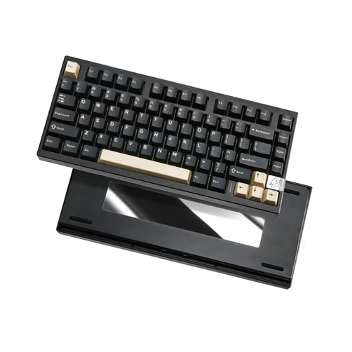 YUNZII AL75 PRO 75% Wireless Mechanical Gaming Keyboard,Full Aluminum CNC,BT/2.4G/Wired,PBT Keycaps,Gasket Mounted Hot Swap,Custom RGB Backlight, Programmable for Mac/Win (Black, Cocoa Cream V2)
