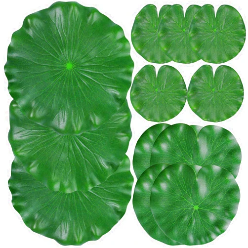 ZAUGONTW 12 Pieces Realistic Lily Pads Leaves, Artificial Floating Foam Lotus Leaves, Water Lily Pads Artificial Foliage Pond Decor for Pond Pool Aquarium Decoration