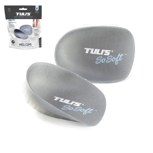 Tuli's So Soft Heavy Duty Gel Heel Cups, Cushioned Relief for Plantar Fasciitis, Sever's Disease, and Heel Pain, 1 Pair, Regular