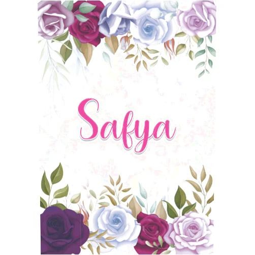 Yara Alix FRN Publishing Safya: Carnet de notes A5 | Prénom personnalisé Safya | Cadeau d'anniversaire pour fille, femme, maman, copine, sœur ... | Décoration florale | 120 ... Format A5 (14.8 x 21 cm) (French Edition)