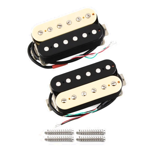 FLEOR Alnico 5 Guitar Pickup Double Coil Humbucker Pickups Neck and Bridge Set-Zebra