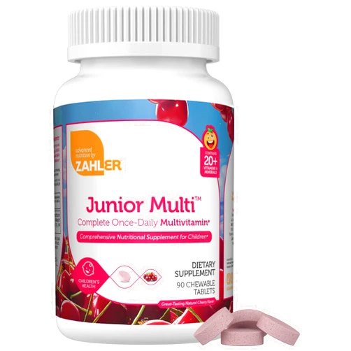 Zahler Kids Multivitamin Chewable Vitamin Tablet - Complete One Daily Kids Vitamins Supplement - Contains 20+ Minerals & Vitamins for Kids & Toddlers - Kosher Multivitamins Cherry Flavor (90)