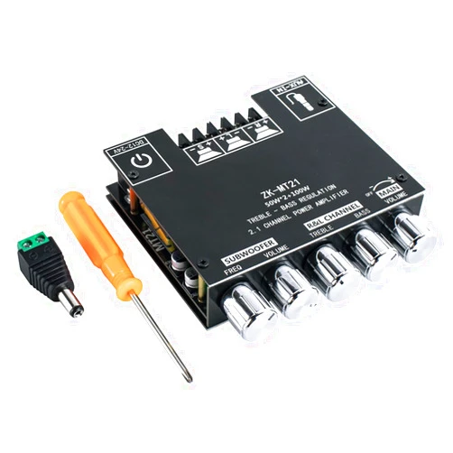 Hosyond 2.1 Channel Bluetooth Audio Power Amplifier Board 50W×2+100W with Treble and Bass Control for DIY Bluetooth Speaker Home Theater