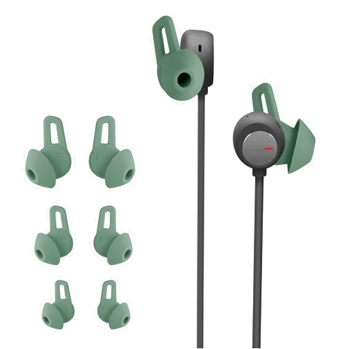 kwmobile 6X Replacement Ear Tips Compatible with Huawei FreeLace Pro - Silicone Tips for Earphones - Green