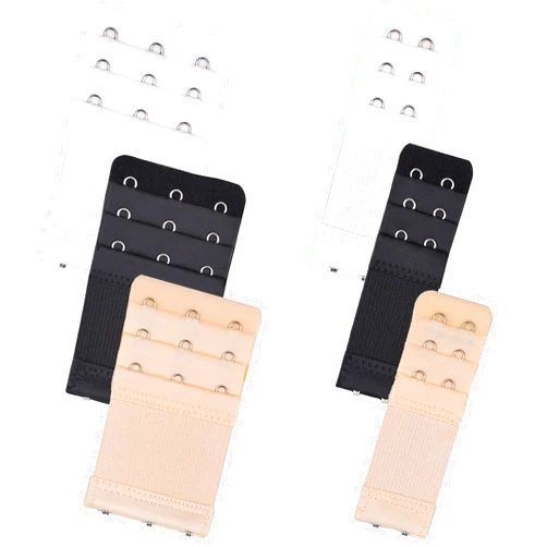 Tiousoni 6 Pieces Women's Bra Extenders 2 Hook / 3 Hook Comfortable Stretchy Bra Extension Strap (Black, White, Nude)