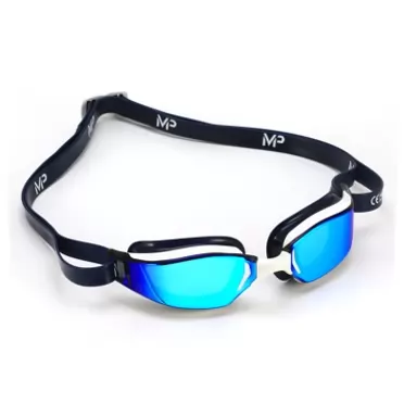 Phelps - MP MP Michael Phelps XCEED Swimming Goggle, Titanium Blue Lens/White/Blue, One Size