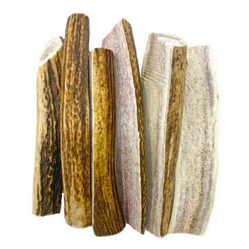WhiteTail Naturals | Split-Cut Elk Red Deer Antlers for Dogs | (6 Pack Medium) | Cruelty Free | Naturally Shed Elk Dog Chew Bones