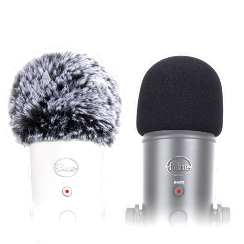 SUNMON Blue Yeti Pop Filter, Blue Yeti Microphone Covers Foam and Yeti Mic Furry Foam, Pop Filter for Blue Yeti Pro USB Condenser Microphone, Indoor Outdoor Pop Filter for Microphone（2 Pack）