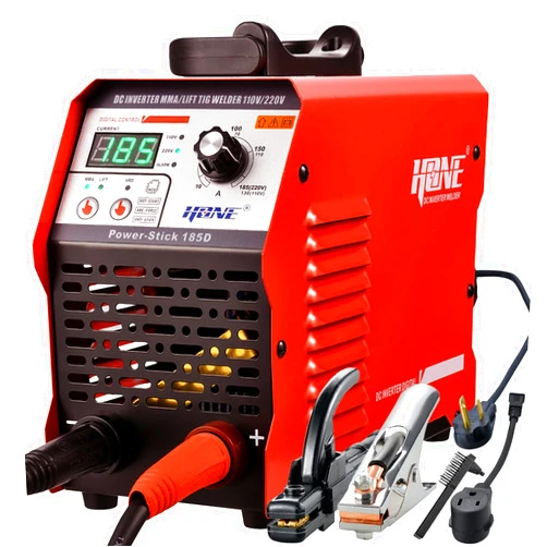 HONE ARC Welder, Actual 185Amp 110V/220V Stick Welder with Lift Tig Function, Digital IGBT Inverter Welding Machine with Hot Start Arc Force Anti-Stick VRD, High Duty Cycle for 1/16