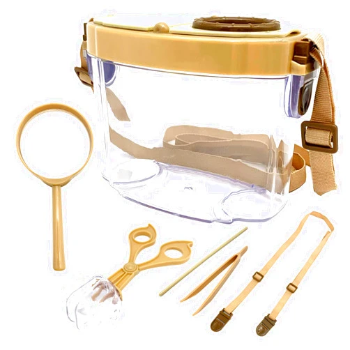 JTCJozz Bug Catcher Kit, Kids Bug Collection Kit, Outdoor Nature Explorer Kit with Tweezers, Magnifying Glass, Science Educational Kit, Bug Observation Container for Boys and Girls (Gold)