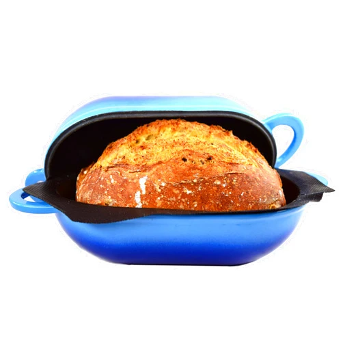 LoafNest: Incredibly Easy Artisan Bread Kit. Cast Iron Dutch Oven [2 quart] and Perforated Non-Stick Silicone Liner.