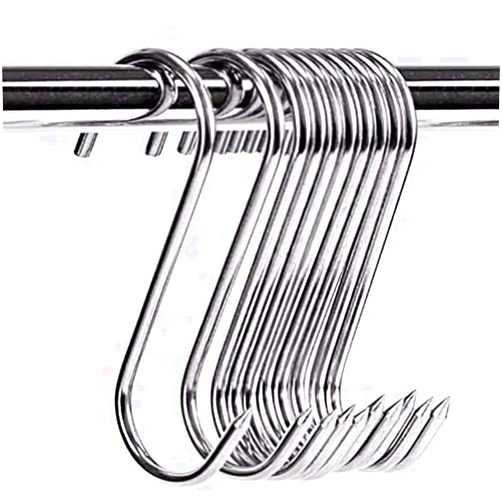ARTOYS Meat Hooks 3''4mm(10Pack), SUS304 Stainless Steel Butcher Hook Smoking Hooks, Meat Processing for Hanging, Drying, BBQ, Grilling Sausage Chicken Beef Hook Tool