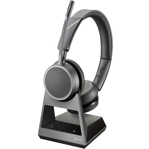 Plantronics - Voyager 4210 Office with Two-Way Base USB-A (Poly) - Bluetooth Single-Ear (Monaural) Headset - Connect to PC, Mac, & Desk Phone-Noise Canceling-Works with Teams, Zoom & more