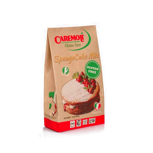 Caremoli Gluten Free Baking Sponge Cake Mix and Cupcake Mix, Non-GMO, Vegan, Moist, Fluffy and Delicious Cakes and Cookies Customizable, Sweetened Dessert Sponge Cake Mix
