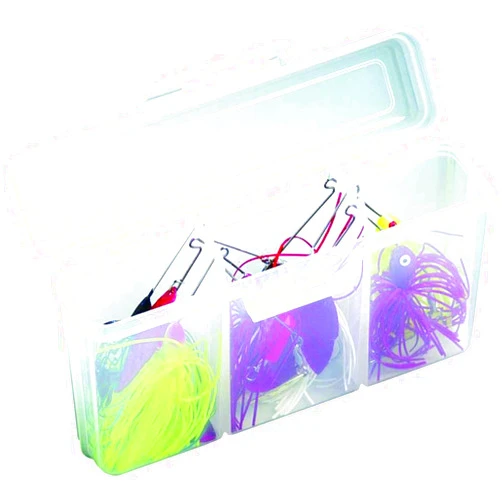 Flambeau Inc. Flambeau Outdoors 00220 Small Spinnerbait Box, Fishing Bait and Lure Organizer, Clear, Translucent Smoke Grey