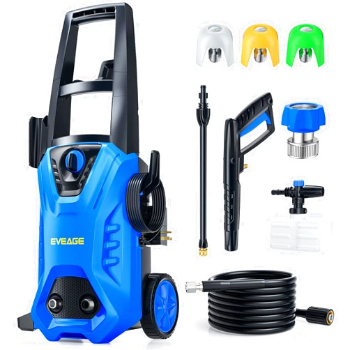 EVEAGE Pressure Washer, 2 .8GPM PWMA Certified Electric Pressure Washer, Power Washer with Foam Cannon and 3 Different Pressure Nozzles for Cleaning Patios and Cars, Blue (4200PSI)
