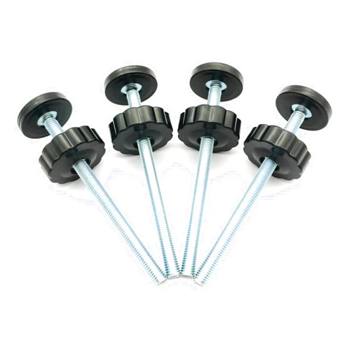 Vmaisi 4 Pack 8MM Baby Gate Threaded Spindle Rod, Replacement Hardware Parts Kit for Pet & Dog Pressure Mounted Safety Gates - Extra Long Wall Mounting Accessories Screws Rods Adapter Bolts Black