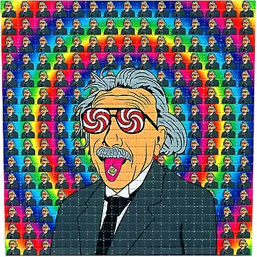 Gdabs Albert Hofmann Tab On Tongue Design BLOTTER Art Psychedelic Print Perforated Sheet, Acid Free LSD Art Paper 30x30, 900 tabs, 7.5 inch, in Clear Protective Sleeve