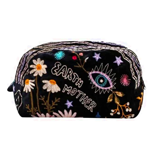 JWLA By Johnny Was Women's Embroidered Cosmetic Bag, Black