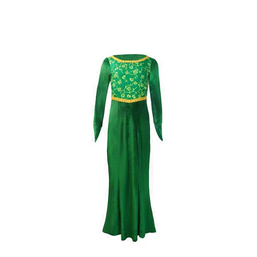 Ubaywey Girls Princess Costume Green Dress Gown Halloween Cosplay Costume Long Sleeve Dress