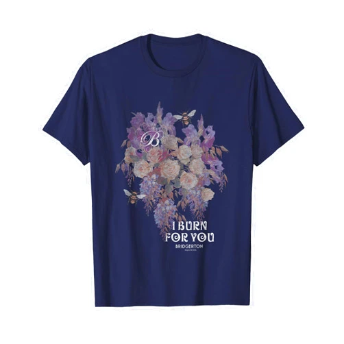 Bridgerton I Burn For You Vintage Retro Floral Chest Poster T-Shirt