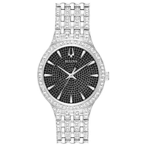 Bulova Crystal Pave 3-Hand Quartz Slim Case Watch