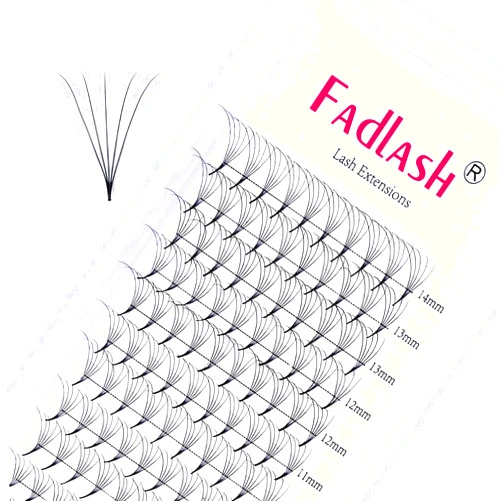 FADLASH Premade Fans Eyelash Extensions 5D D Curl Mixed Tray Ponited Base Preamde Lash Fans Pro Point Volume Lash Extensions Supplies (5D-0.07D, 8-14mm)