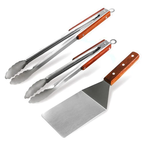Esie Houzie Tongs and Spatula Set of 3, Heavy Duty Stainless Steel Kitchen Tongs 12