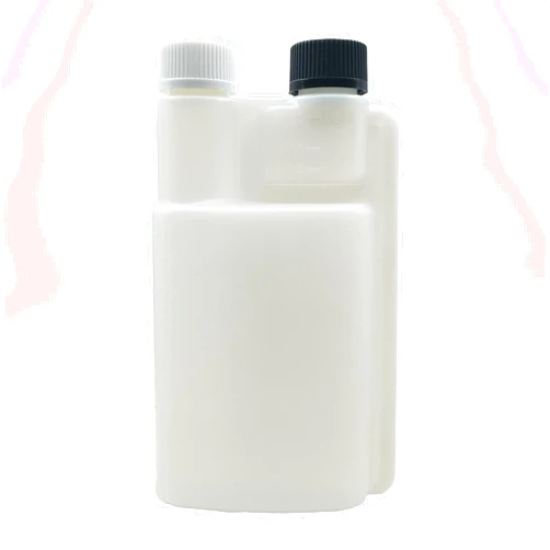 Generic 16oz HDPE Portable Plastic Flask | 1 oz Shot Glass Chamber Dispenser for Bars and Mixologists | Portable Beverage Dispenser | Child Safety Caps | Recyclable HDPE Plastic