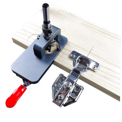 CDIYTOOL 35mm Hinge Drilling Jig, Aluminum Alloy Style Concealed Hinge Jig Drilling Guide Hole Punch Locator Kit for Cabinet Door Hinges Inset