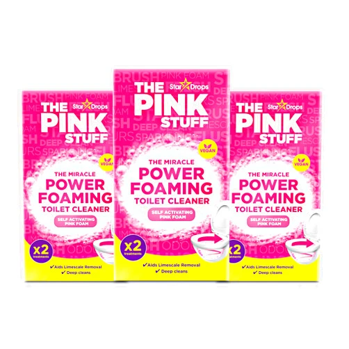 Stardrops The Pink Stuff Miracle Power Foaming Toilet Cleaner – Self-Activating Formula for Deep Cleaning, Stain Removal, and a Fresh Shine – Bathroom Essential