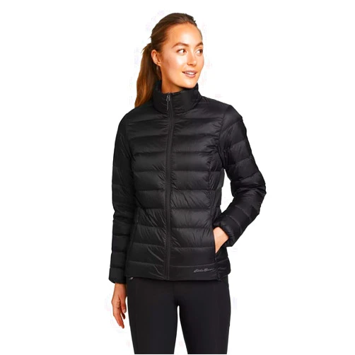 Eddie Bauer Women's CirrusLite Down Jacket, Black Recycled, X-Large