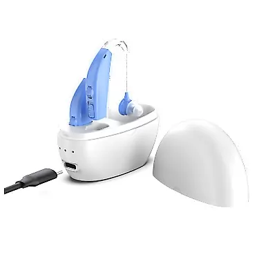 MEDca Digital Hearing Amplifier - (Pair of 2) Personal Hearing Enhancement Sound Amplifier, Rechargeable Digital Hearing Amplifier with All-Day Battery Life, Blue