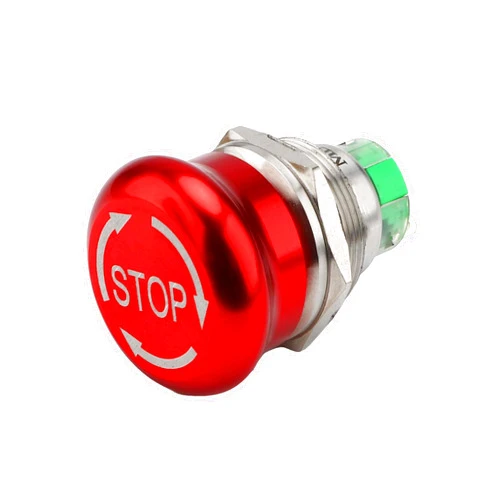 Keegwa 22mm Emergency Stop Push Button Switch Stainless Steel Metal 5A 250V SPDT