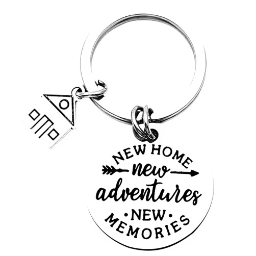 Xyqcy New Home New Adventures New Memories Keychain, New Homeowner Housewarming Gifts for Women Friends Neighbor Family Sister keyring, First Home Moving in Key Chain for New Home Owners Jewelry