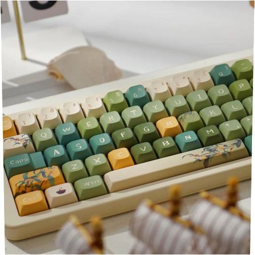 Sumgsn 156 Keys PBT Custom Keycaps URE Profile Dye Sub Keycap Set Fit for 60% 65% 75% 95% Cherry Mx Switches Mechanical Keyboard