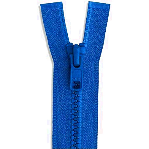 Zipperstop YKK #5 Molded Vislon Royal Blue Medium Weight Jacket Separating Zipper - Choose Your Length - Color: Royal Blue #558 - Made in The United States (1 Zipper Per Pack) (27