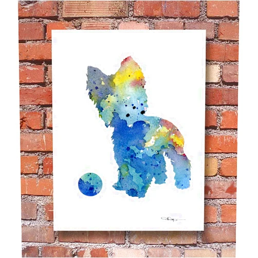 DJ Rogers Fine Art Yorkshire Terrier Abstract Watercolor Art Print By Artist Dj Rogers
